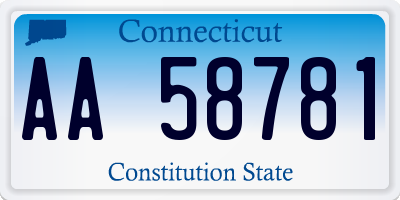 CT license plate AA58781