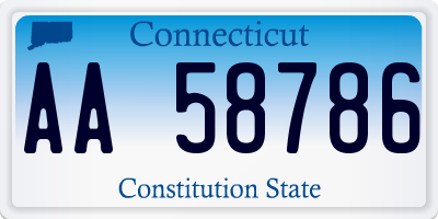 CT license plate AA58786