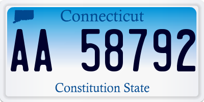CT license plate AA58792