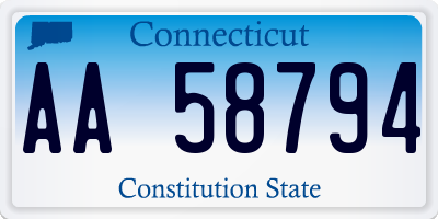 CT license plate AA58794