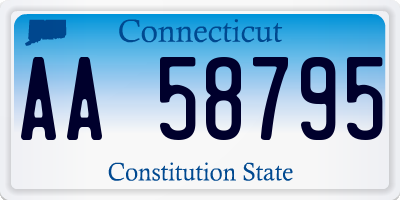 CT license plate AA58795