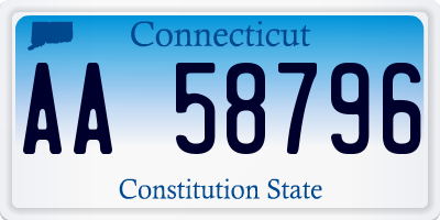 CT license plate AA58796