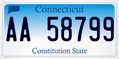 CT license plate AA58799