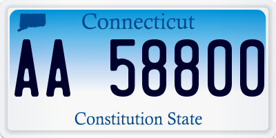 CT license plate AA58800