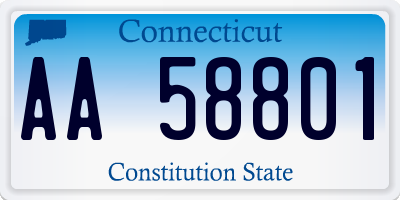 CT license plate AA58801