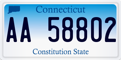 CT license plate AA58802