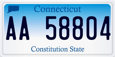 CT license plate AA58804