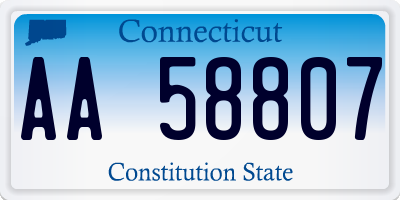 CT license plate AA58807