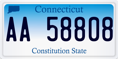 CT license plate AA58808