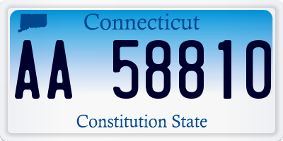 CT license plate AA58810