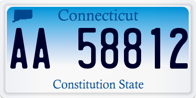 CT license plate AA58812