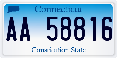 CT license plate AA58816