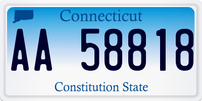 CT license plate AA58818