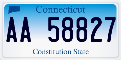 CT license plate AA58827