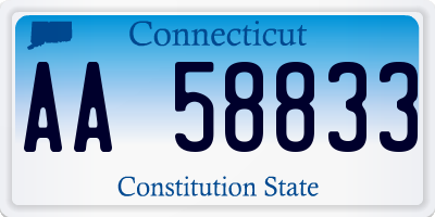 CT license plate AA58833