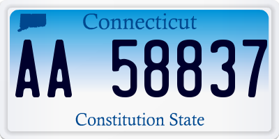 CT license plate AA58837