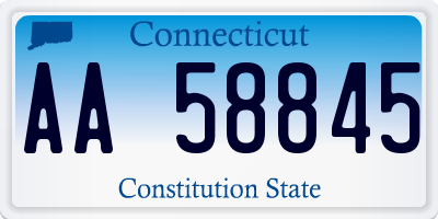 CT license plate AA58845