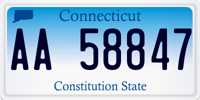 CT license plate AA58847