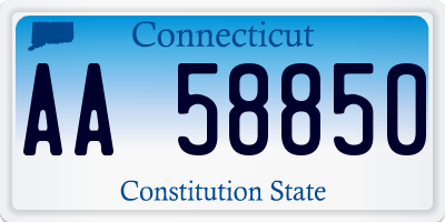 CT license plate AA58850