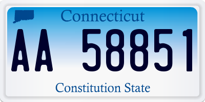 CT license plate AA58851