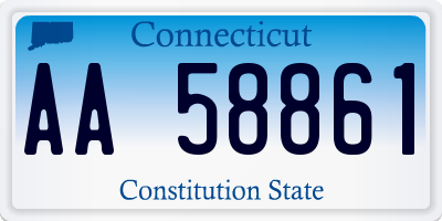 CT license plate AA58861