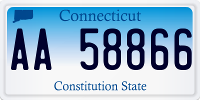 CT license plate AA58866