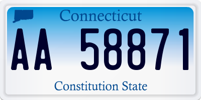 CT license plate AA58871