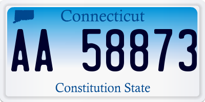 CT license plate AA58873