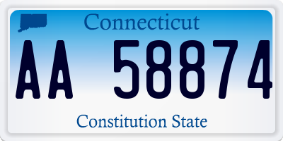 CT license plate AA58874