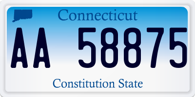 CT license plate AA58875