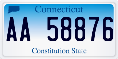 CT license plate AA58876