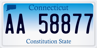 CT license plate AA58877