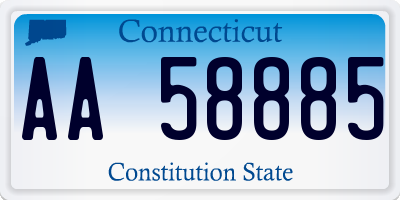 CT license plate AA58885