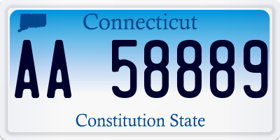 CT license plate AA58889