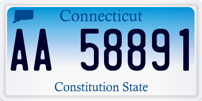 CT license plate AA58891