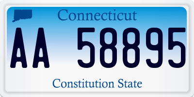 CT license plate AA58895