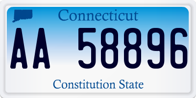 CT license plate AA58896