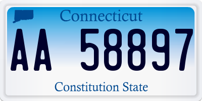 CT license plate AA58897