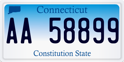 CT license plate AA58899