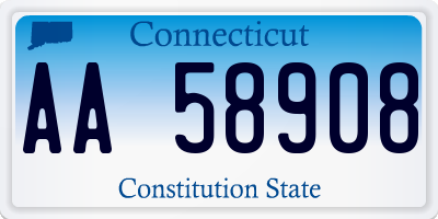 CT license plate AA58908