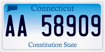 CT license plate AA58909