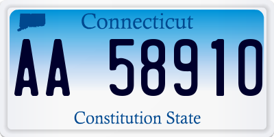 CT license plate AA58910