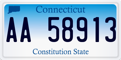 CT license plate AA58913