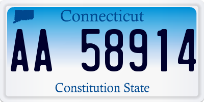 CT license plate AA58914