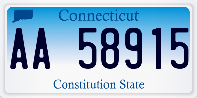 CT license plate AA58915