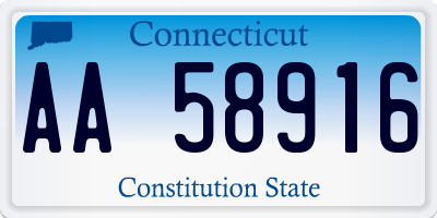 CT license plate AA58916