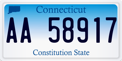 CT license plate AA58917