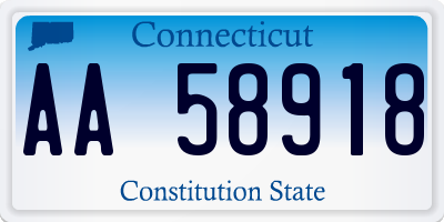 CT license plate AA58918