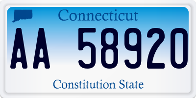 CT license plate AA58920