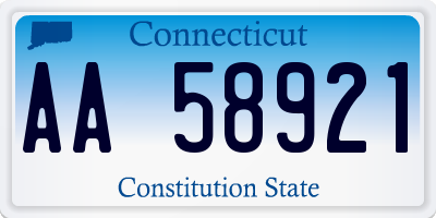 CT license plate AA58921